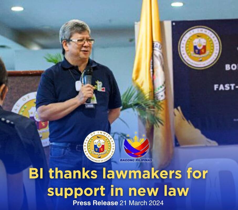 菲律宾移民局感谢立法者对新移民法的支持