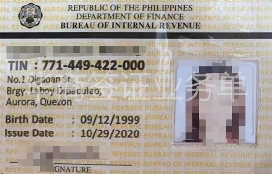 菲律宾税卡包含什么信息