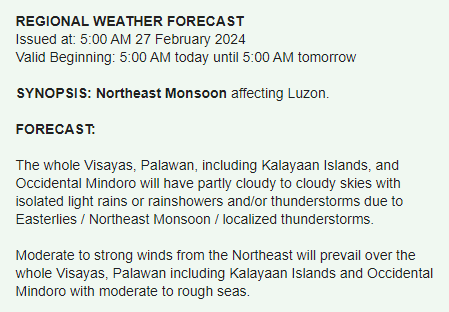 菲律宾周二部分地区可能有阵雨