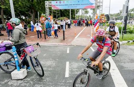 菲律宾推广受保护自行车道以减少交通事故