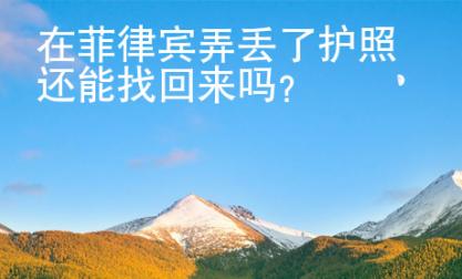 在菲律宾弄丢了护照还<strong>能</strong>找回来吗
