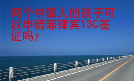 <strong></strong>两个中国人的孩子可以申请菲律宾13C签证吗