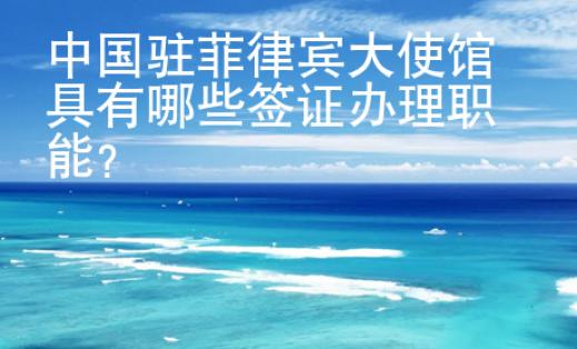 中国驻菲律宾大使馆具有哪些签证办理职能？