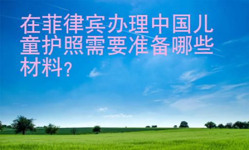 在<strong>菲律宾</strong>办理中国儿童护照需要准备哪些材料