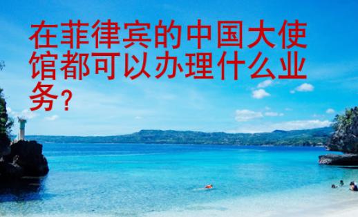 在菲律宾的中国大使馆都可以办理什么业务