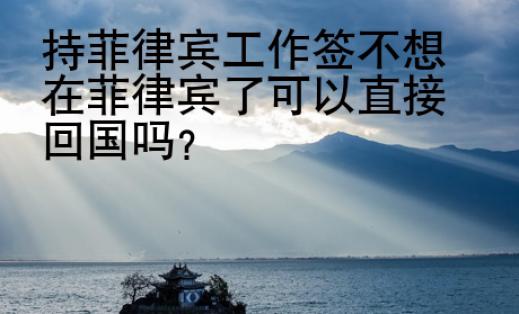 持菲律宾工作签不想在菲律宾了可以直接回国吗？