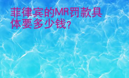 菲律宾的MR罚款具体要多少钱