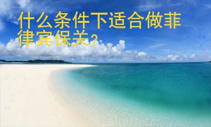 什么条件下适合做<strong>菲律宾</strong>保关
