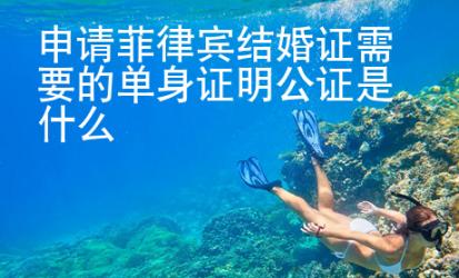 <strong>申请</strong>菲律宾结婚证需要的单身证明公证是什么
