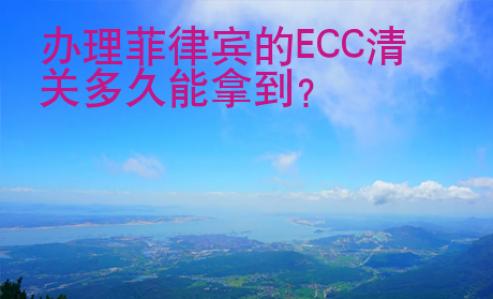 <strong>办</strong>理菲律宾的ECC清关多久能拿到
