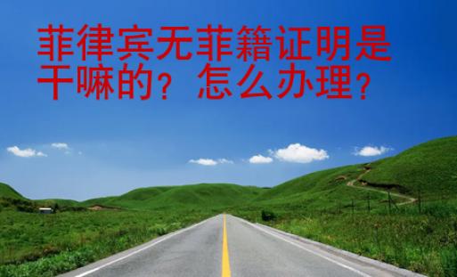 菲律宾无菲籍证明是干嘛的？怎么办理？