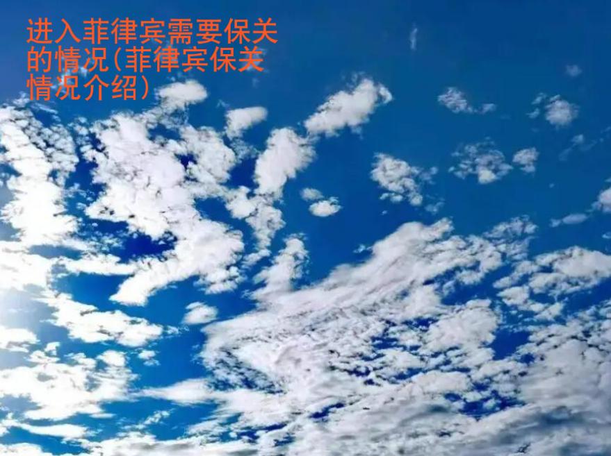 进入菲律宾需要保<strong>关的</strong>情况(菲律宾保关情况介绍)