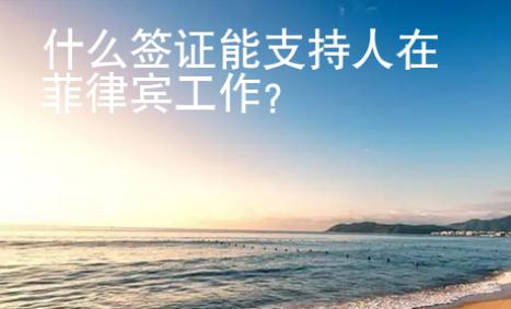 什么签证能支持人在菲律宾工作？