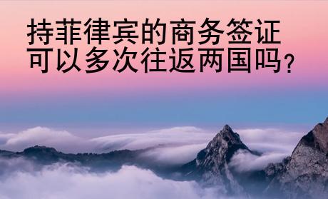 持菲律宾的商务签证可以多次<strong>往返</strong>两国吗