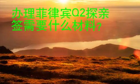 <strong>办理</strong>菲律宾Q2探亲签需要什么材料