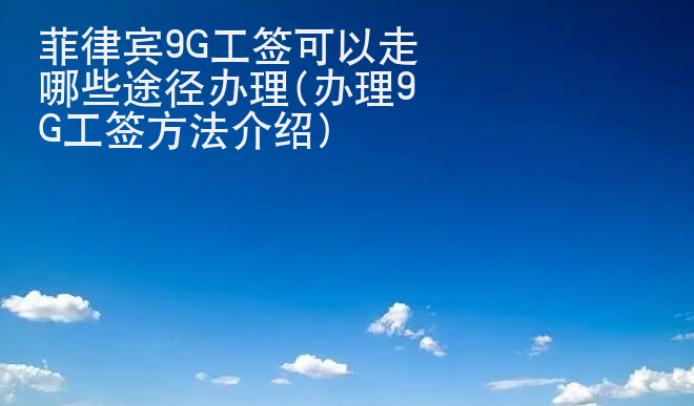 <strong>菲律宾</strong>9G工签可以走哪些途径办理(办理9G工签方法介绍)