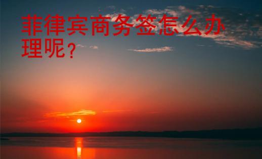 菲律宾商务签怎么办<strong>理呢</strong>