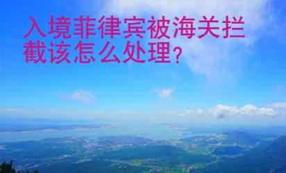 入境<strong>菲律宾</strong>被海关拦截该怎么处理