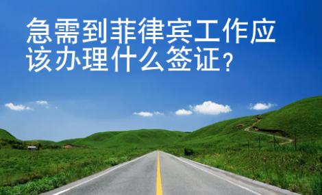 急需到菲律宾工作应该办理什么<strong>签证</strong>