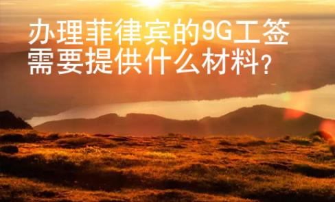 办理菲律宾的9G工签需要提供什么材料