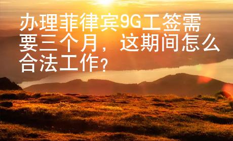 办理菲律宾9G工签需要三个月，这期间怎么合法工作？
