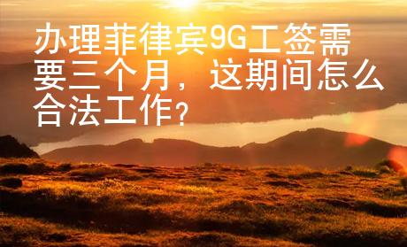 办理菲律宾9G工签需要三个月，这期间怎么合法工作？