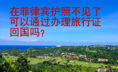 在菲律宾护照不见了可以通过办理旅行证回国吗？