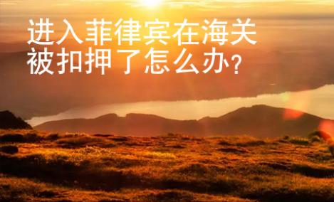 进入<strong>菲律宾</strong>在海关被扣押了怎么办
