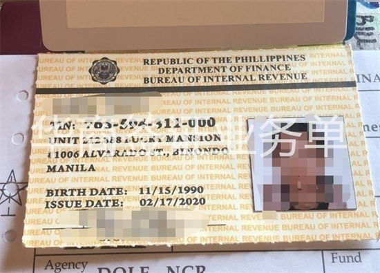 菲律宾TIN税卡上有什么信息